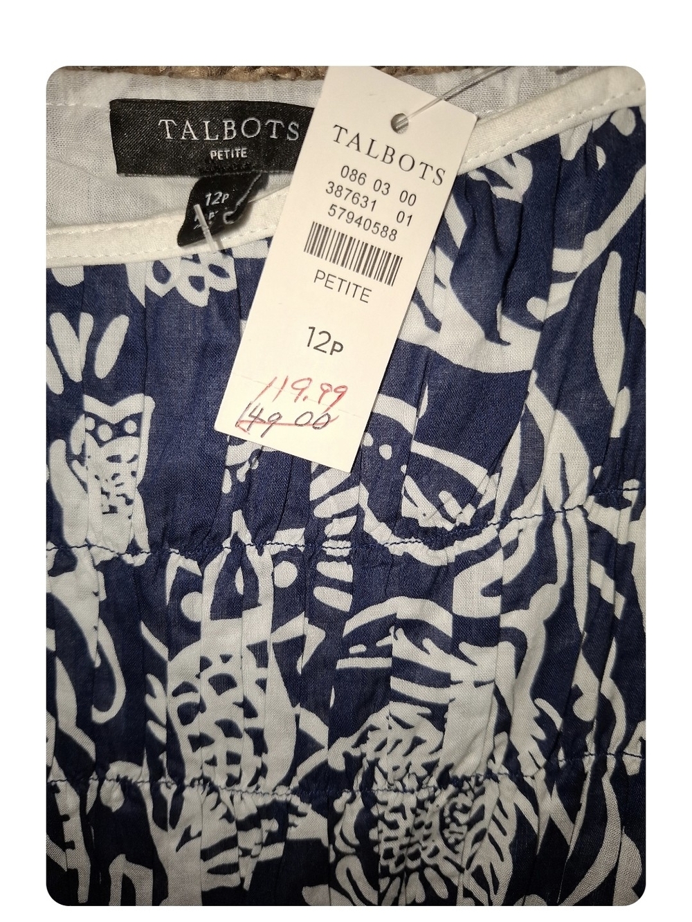 NWT Talbots Tiered Fit & Flare Dress- 12P - Picture 4 of 5